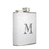 ホワイトレザーフェイクモノグラムステンレス鋼フラスコ フラスク (右)