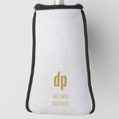 ホワイトレザールックモノグラム名前をカスタムするパター ゴルフヘッドカバー (回転90)