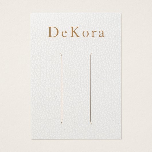 ホワイトレザー多重ヘアクリップ表示カード (正面)