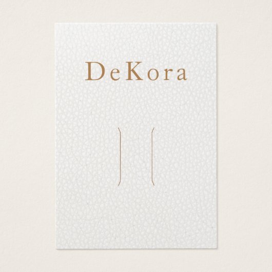 ホワイトレザー独身のヘアクリップ表示カード (正面)