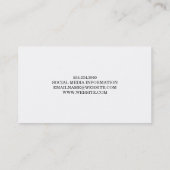 ホワイトレザー素朴ウッドおよびエレガント文字 名刺 (裏面)