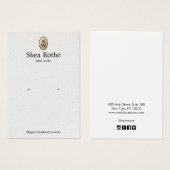 ホワイトレザー金ゴールドモノグラムイヤリングディスプレイカード (正面&裏面)