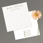 ホワイトレザー（イメージ）スタッドイヤリングディスプレイカード