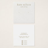 ホワイトレザー(イメージ)スタッドイヤリングディスプレイカード (正面&裏面)