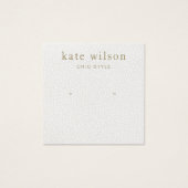 ホワイトレザー(イメージ)スタッドイヤリングディスプレイカード (正面)