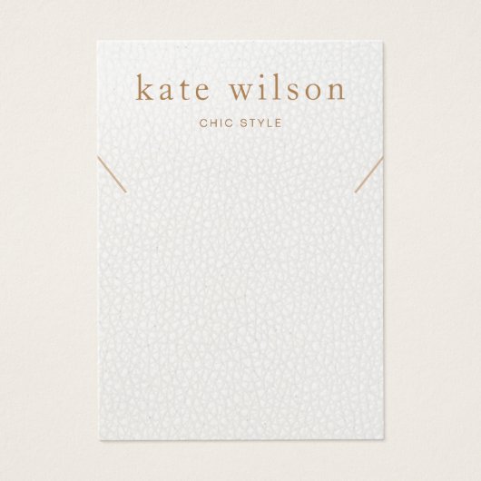 ホワイトレザー(イメージ)ネックレスディスプレイカード (正面)