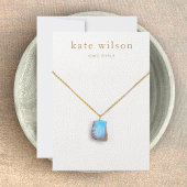 ホワイトレザー（イメージ）ネックレスディスプレイカード サンキューカード