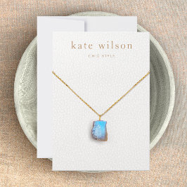 ホワイトレザー(イメージ)ネックレスディスプレイカード サンキューカード