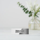 ホワイトレザー |シルバーグリッターデザインブロック スキニー名刺 (スタンド正面)