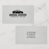 ホワイトレザー | 自動車 名刺 (正面/裏面)