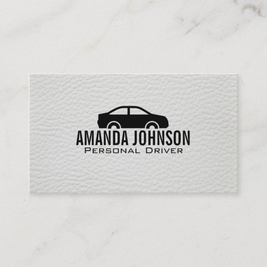 ホワイトレザー | 自動車 名刺 (正面)