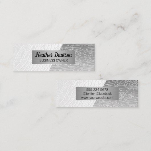 ホワイトレザー |自然線 |色ブロック スキニー名刺 (正面/裏面)