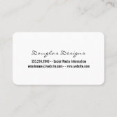 ホワイトレザー | 金ゴールド離れイラストレーション 名刺 (裏面)