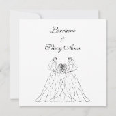 ホワイトレズビアン結婚式招待状 招待状 (裏面)