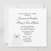 ホワイトレズビアン結婚式招待状 招待状 (正面)