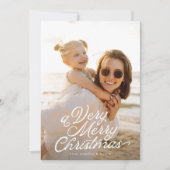 ホワイトレタリングオーバーレイメリーA非常に写真 シーズンカード (正面)