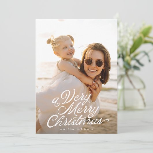 ホワイトレタリングオーバーレイメリーA非常に写真 シーズンカード (スタンド正面)