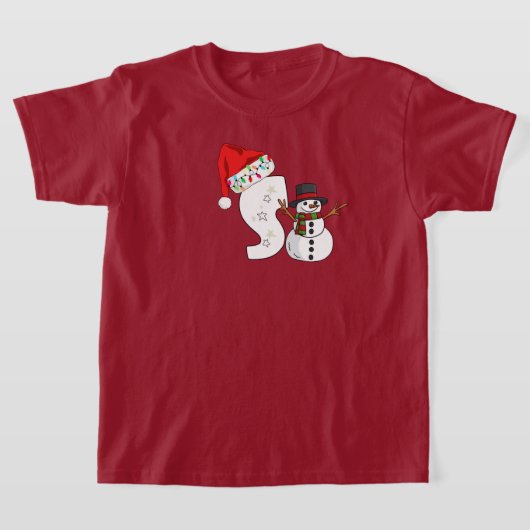 ホワイトレターのクリスマスギフト Tシャツ (レイダウン)