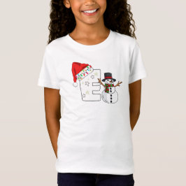 ホワイトレターEのクリスマスギフト Tシャツ