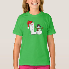 ホワイトレターLのクリスマスギフト Tシャツ