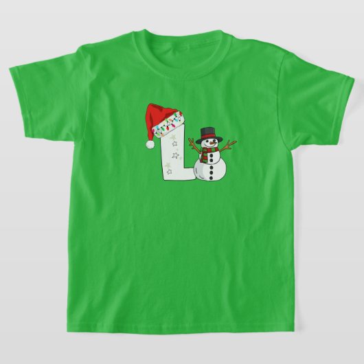 ホワイトレターLのクリスマスギフト Tシャツ (レイダウン)