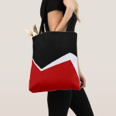 ホワイトレッドおよび金ゴールドモダン幾何学的デザイン トートバッグ (クローズアップ)