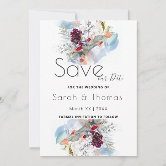 ホワイトレッドとオレンジエレガントの救フローラ 案内状 (正面)