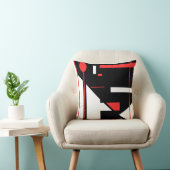 ホワイトレッドアート棒つきキャンデーブラックジオメトリックシェイプ クッション (椅子)
