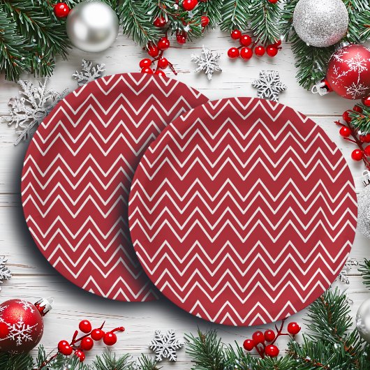 ホワイトレッドウィンターフェスティバル ペーパープレート