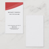 ホワイトレッドカーブクラシカルプロフェッショナルミニマリスト 名刺 (正面/裏面)