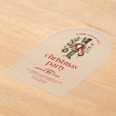 ホワイトレッドクリスマスくるみ割りクリスマスクリスマスパーティー アクリル招待状 (レイダウン)