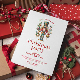 ホワイトレッドクリスマスくるみ割りクリスマスクリスマスパーティー 招待状
