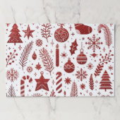ホワイトレッドクリスマスティアウェイランチョンマット ペーパーパッド (正面)