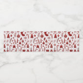 ホワイトレッドクリスマスホリデー ペットボトルラベル (シングルラベル)