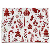 ホワイトレッドクリスマス抱き枕 ラージペーパーバッグ (正面)