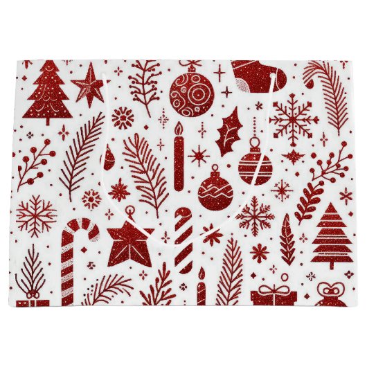 ホワイトレッドクリスマス抱き枕 ラージペーパーバッグ (正面)