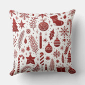 ホワイトレッドクリスマス装飾用クッション クッション (裏面)