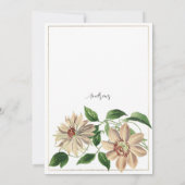 ホワイトレッドグリーンフローラ植物性ブライダルシャワー 招待状 (裏面)