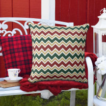 ホワイトレッドグリーンベージュシェブロンパターン