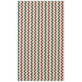 ホワイトレッドグリーンベージュシェブロンパターン テーブルクロス (正面)