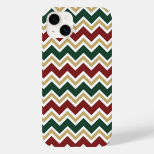 ホワイトレッドグリーンベージュシェブロンパターン Case-Mate iPhone 14 PLUSケース