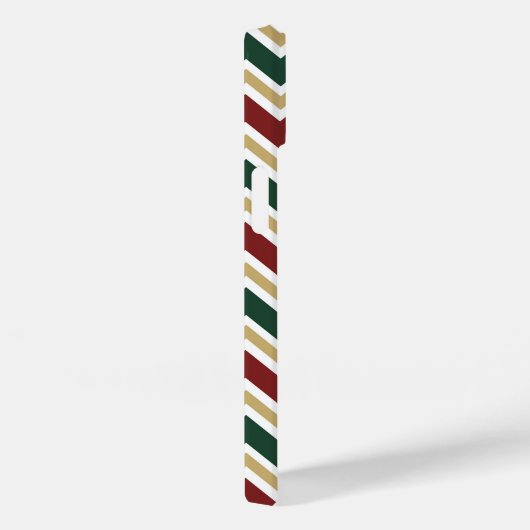 ホワイトレッドグリーンベージュシェブロンパターン Case-Mate iPhoneケース (裏面 / 右)