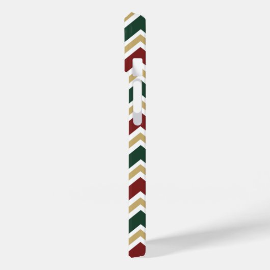 ホワイトレッドグリーンベージュシェブロンパターン Case-Mate iPhoneケース (裏面 / 左)