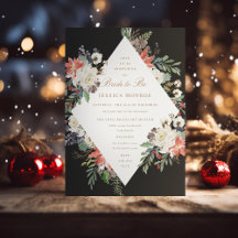 ホワイトレッドグリーンホリデークリスマスブライダルシャワー