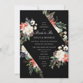 ホワイトレッドグリーンホリデークリスマスブライダルシャワー 招待状 (正面)