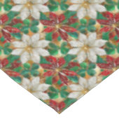 ホワイトレッドグリーン金ゴールドポインセチア テーブルクロス (アングル)