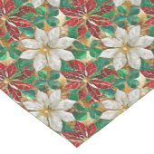 ホワイトレッドグリーン金ゴールドポインセチア ミディアムテーブルランナー (コーナー)