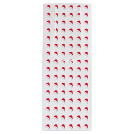 ホワイトレッドサンタハットパターンクリスマス ワインギフトバッグ