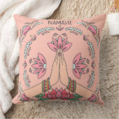 ホワイトレッドサーモンナマステ装飾用クッション クッション (ブランケット)