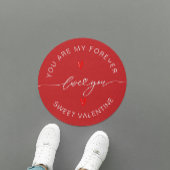 ホワイトレッドシンプルミニマリストラブユータイポグラフィ ラウンドシール